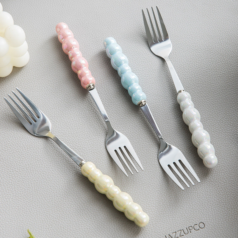 Wholesale Ceramic Pearl Handle Stainless Steel Knives, Forks, and Spoons